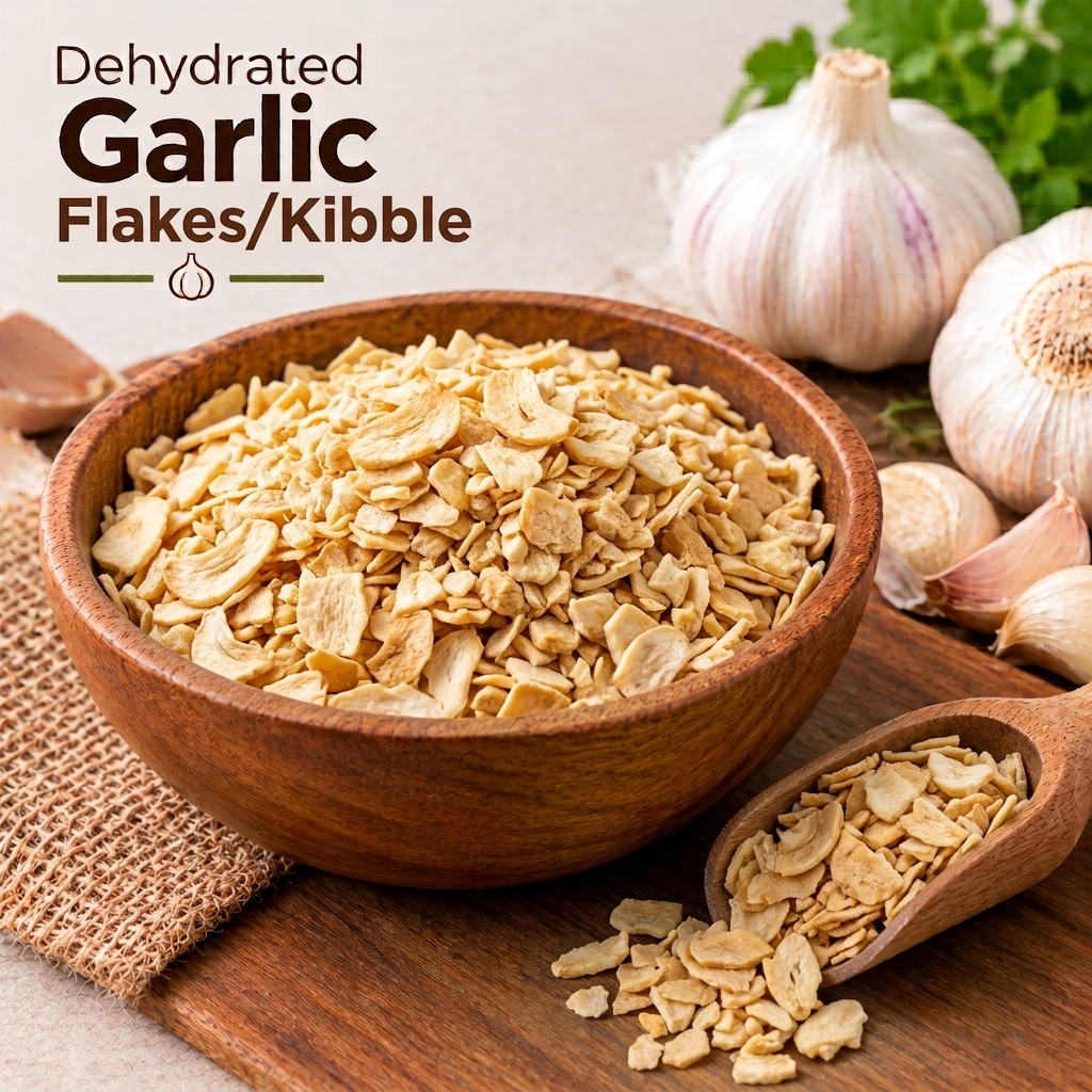 Dehydrated garlic flakes